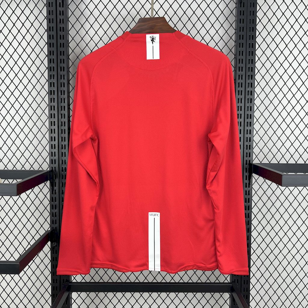 Camiseta do Manchester United Manga Larga Retrô 2007/08 Primera Equipación UCL
