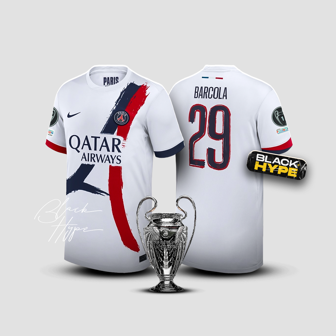 Camiseta Barcola PSG 24/25 Segunda Equipación - Champions League