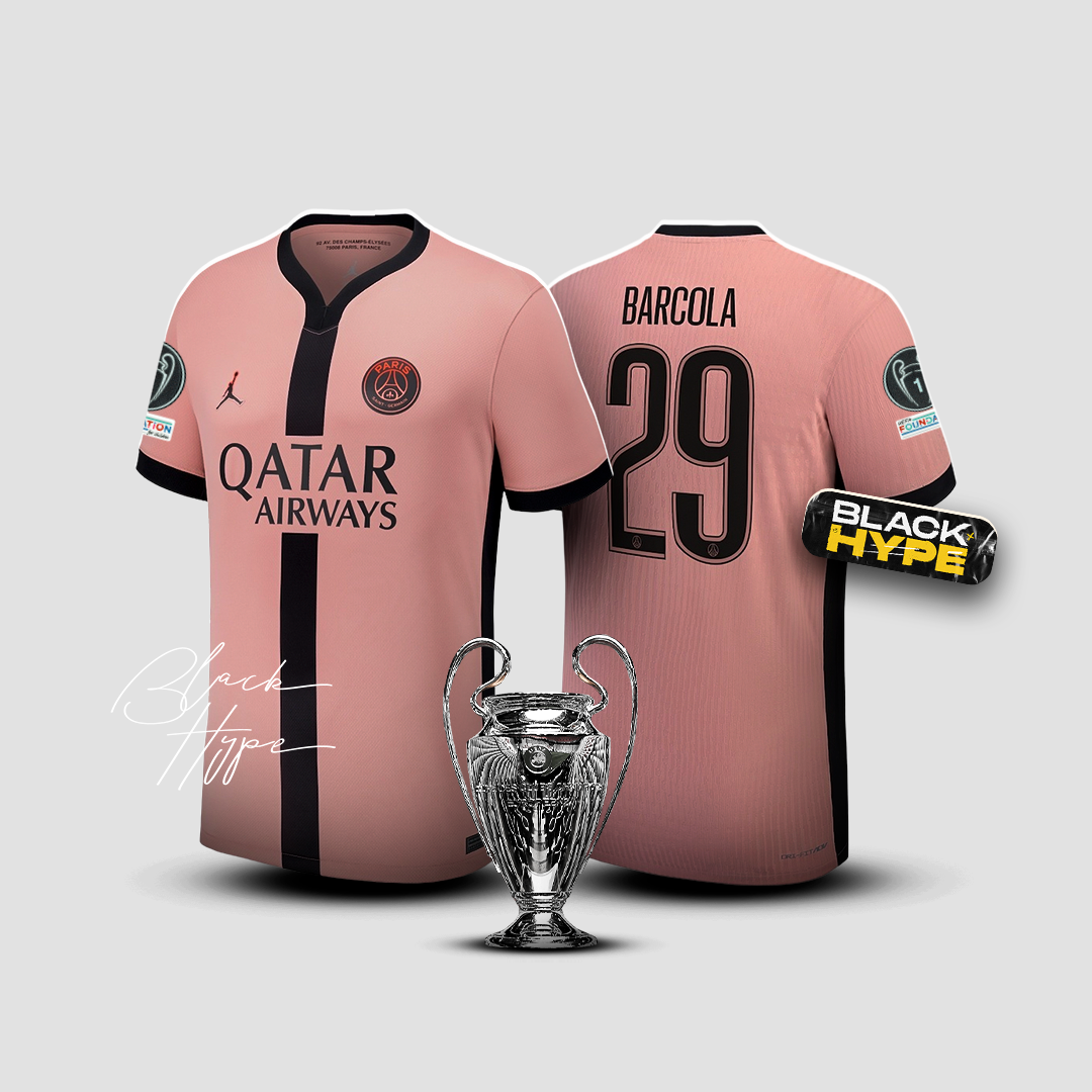 Camiseta Barcola PSG 24/25 Tercera Equipación - Champions League