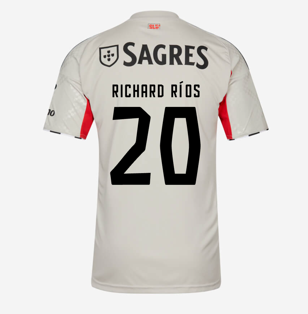 Camiseta Benfica 25/26 Segunda Equipación Bege #20 Richard Ríos