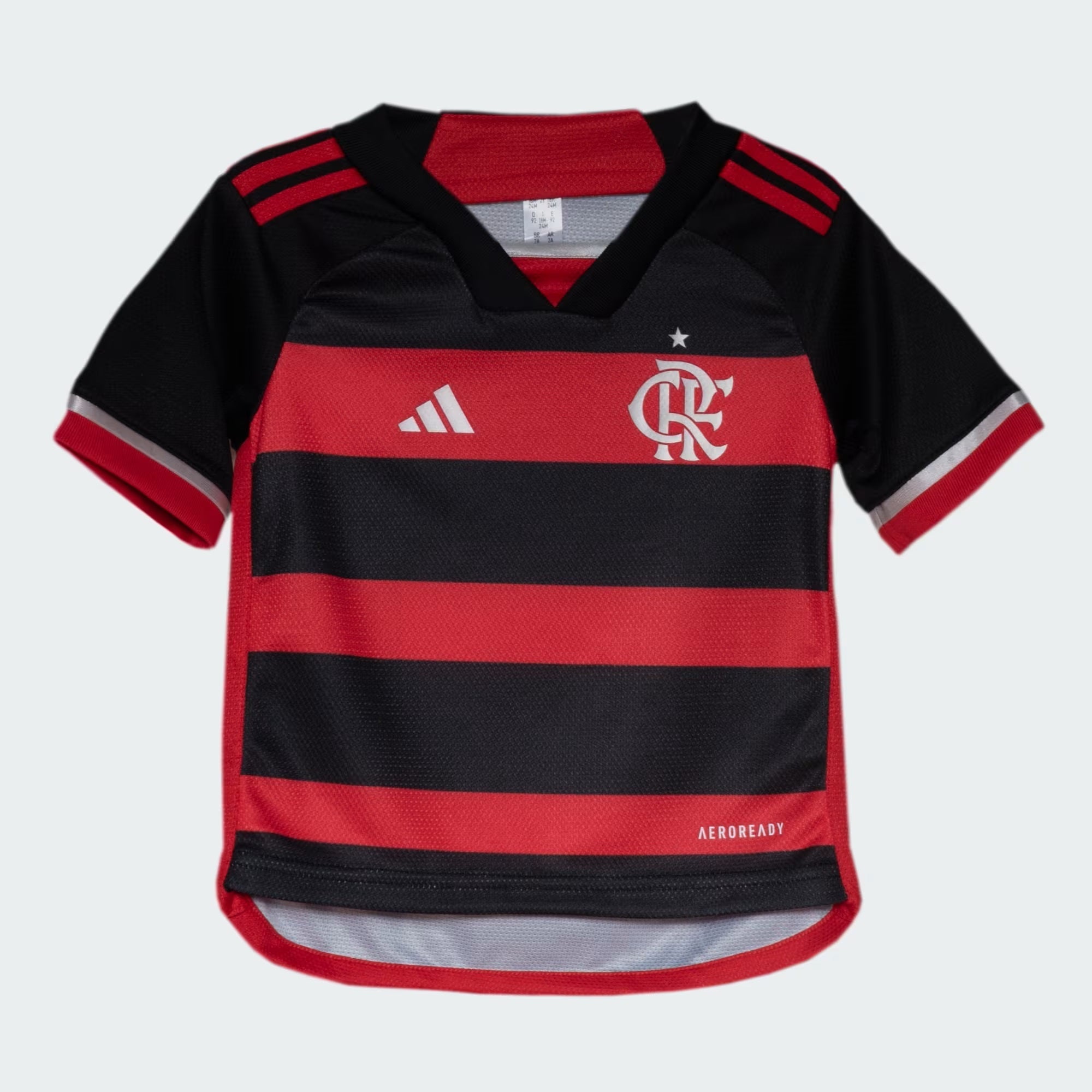 Conjunto Infantil Flamengo Primera Equipación 24/25 - Preto e Vermelho