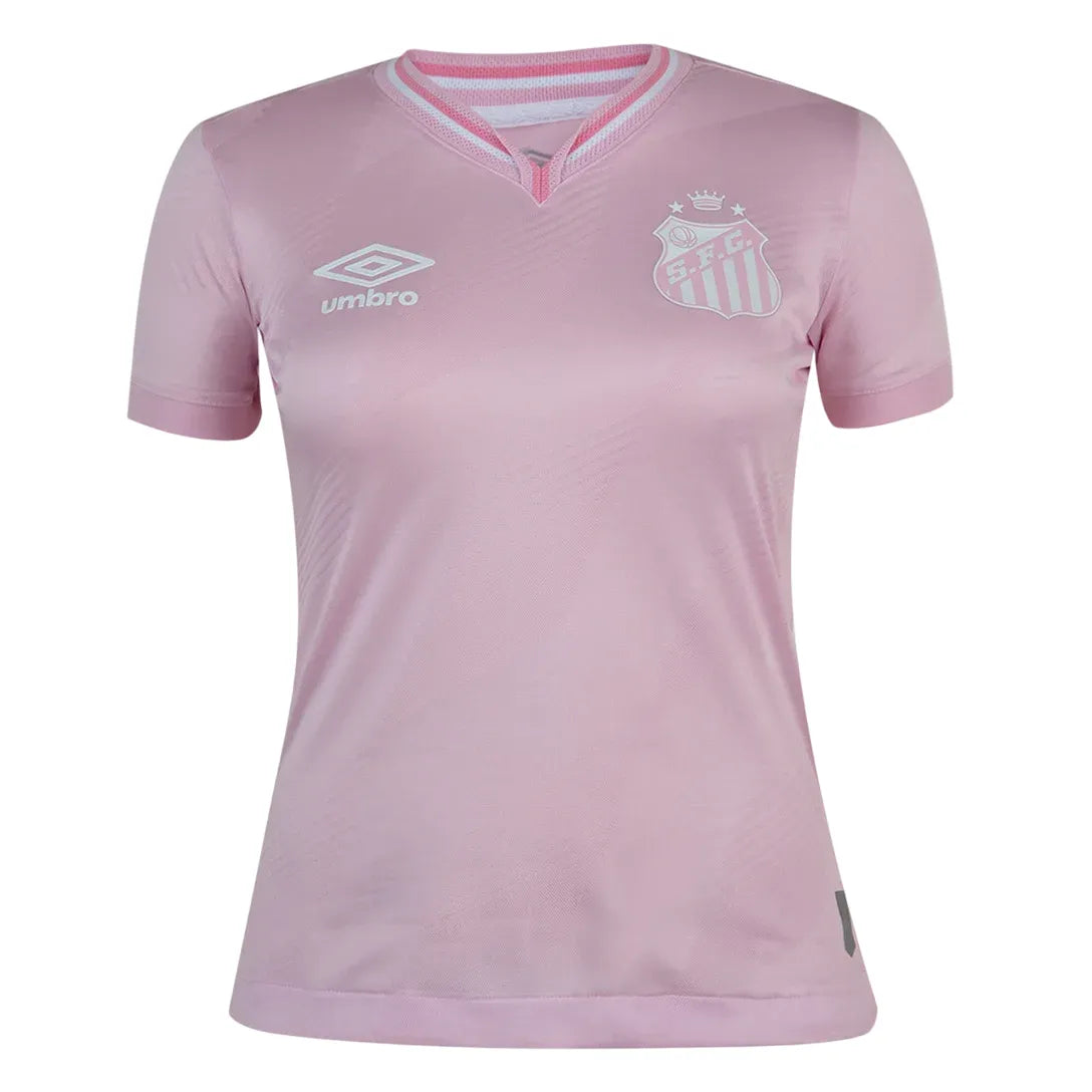 Camiseta Santos Feminina Outubro Rosa 24/25 - Rosa