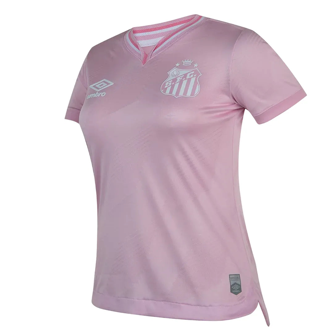 Camiseta Santos Feminina Outubro Rosa 24/25 - Rosa
