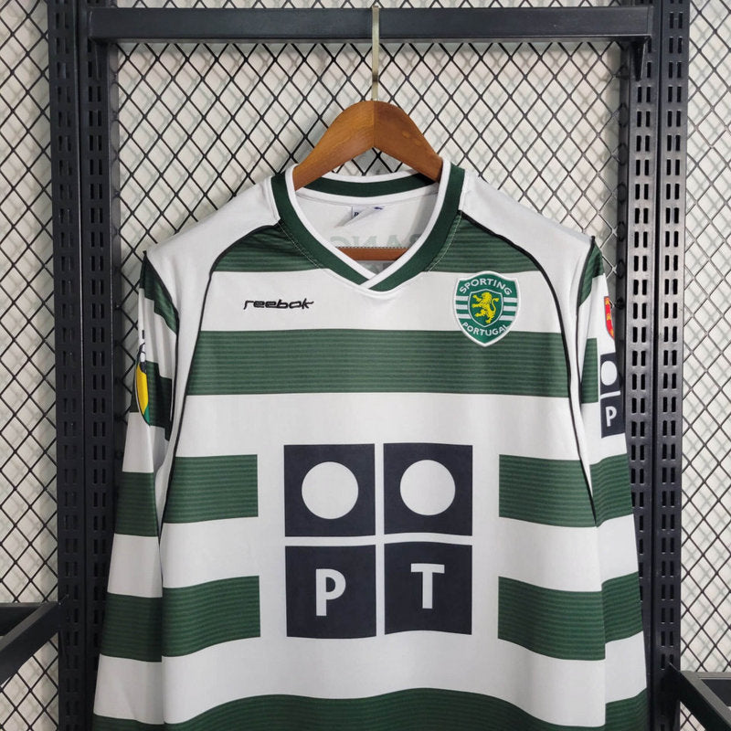Camiseta Sporting Retrô 2001/03 Manga Larga Verde