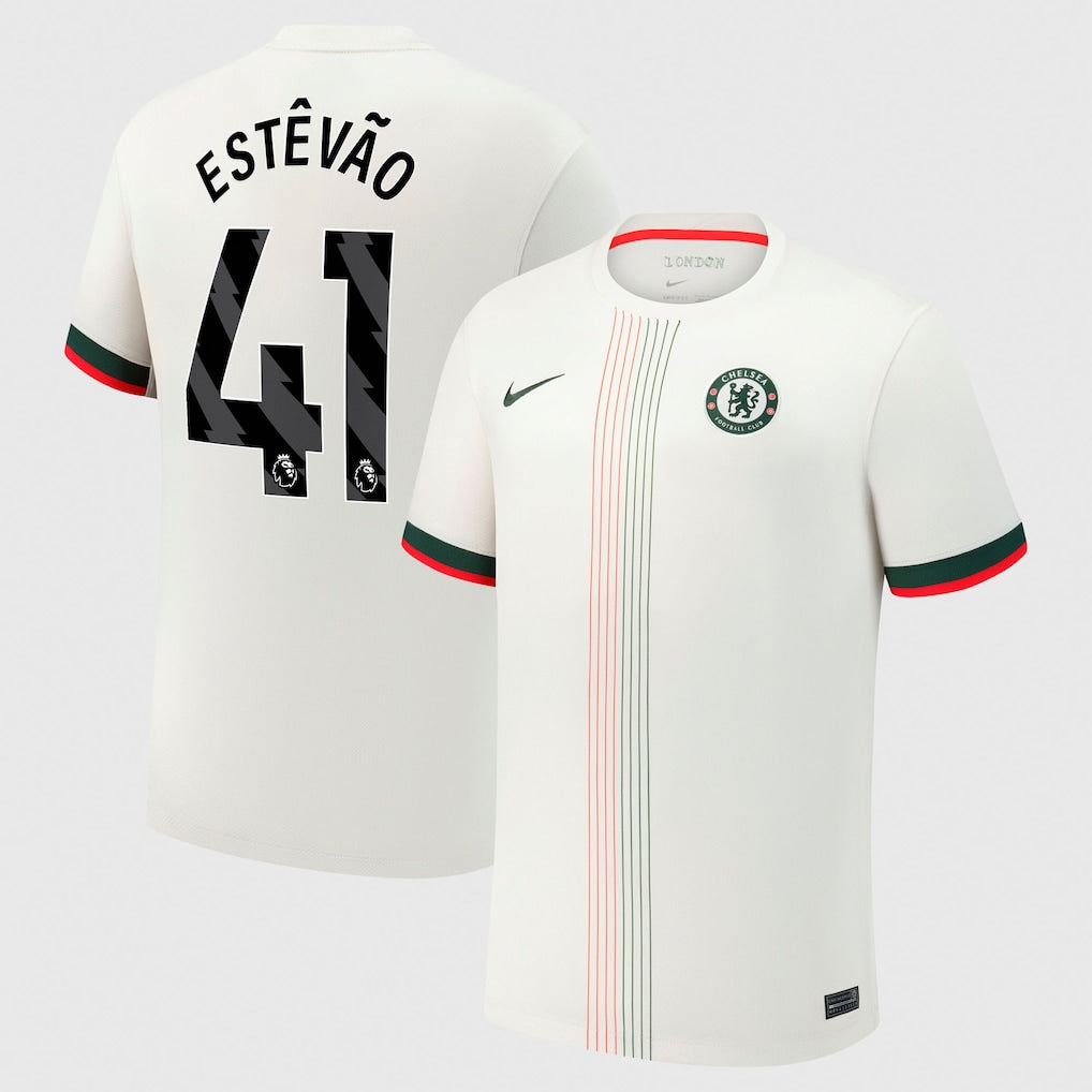 Camiseta Chelsea 25/26 Segunda Equipación #41 Estêvão