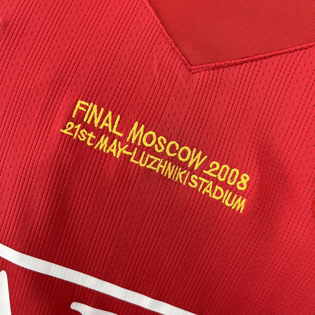 Camiseta do Manchester United Manga Larga Retrô 2007/08 Primera Equipación UCL