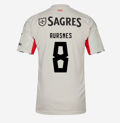 Camiseta Benfica 25/26 Segunda Equipación Bege #8 Aursnes