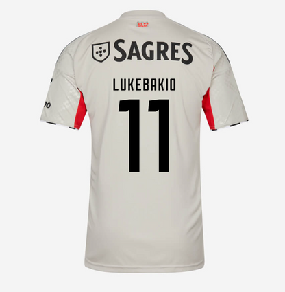 Camiseta Benfica 25/26 Segunda Equipación Bege #11 Lukebakio