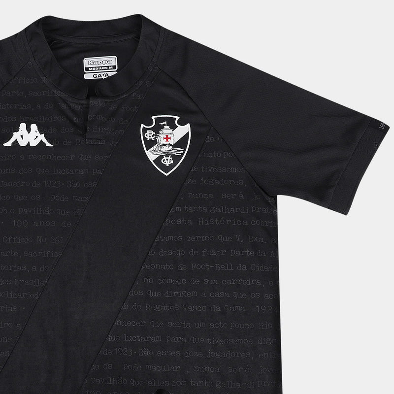 Camiseta Vasco III 24/25 s/n° Kombat Jogador Kappa Masculina - Preto