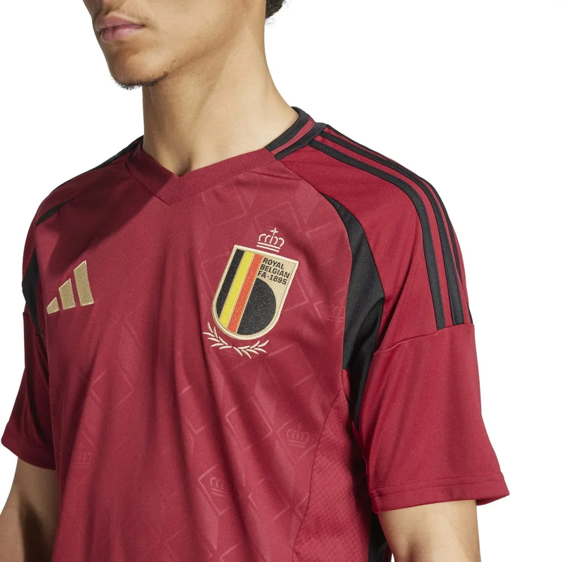 Camiseta Bélgica Home 24/25 s/n° Torcedor Adidas Masculino - Grená
