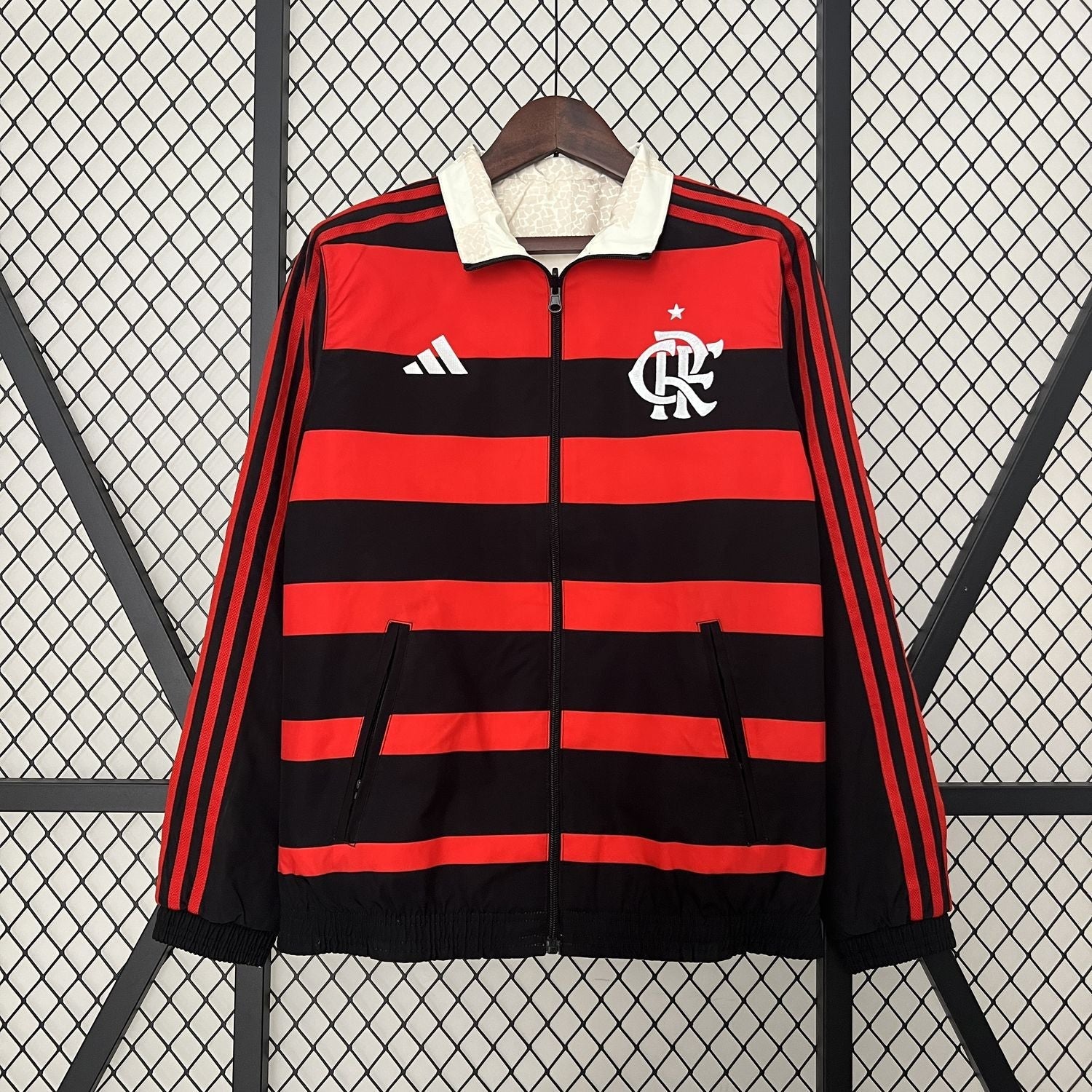 Cortavientos Flamengo - Preto e Vermelho