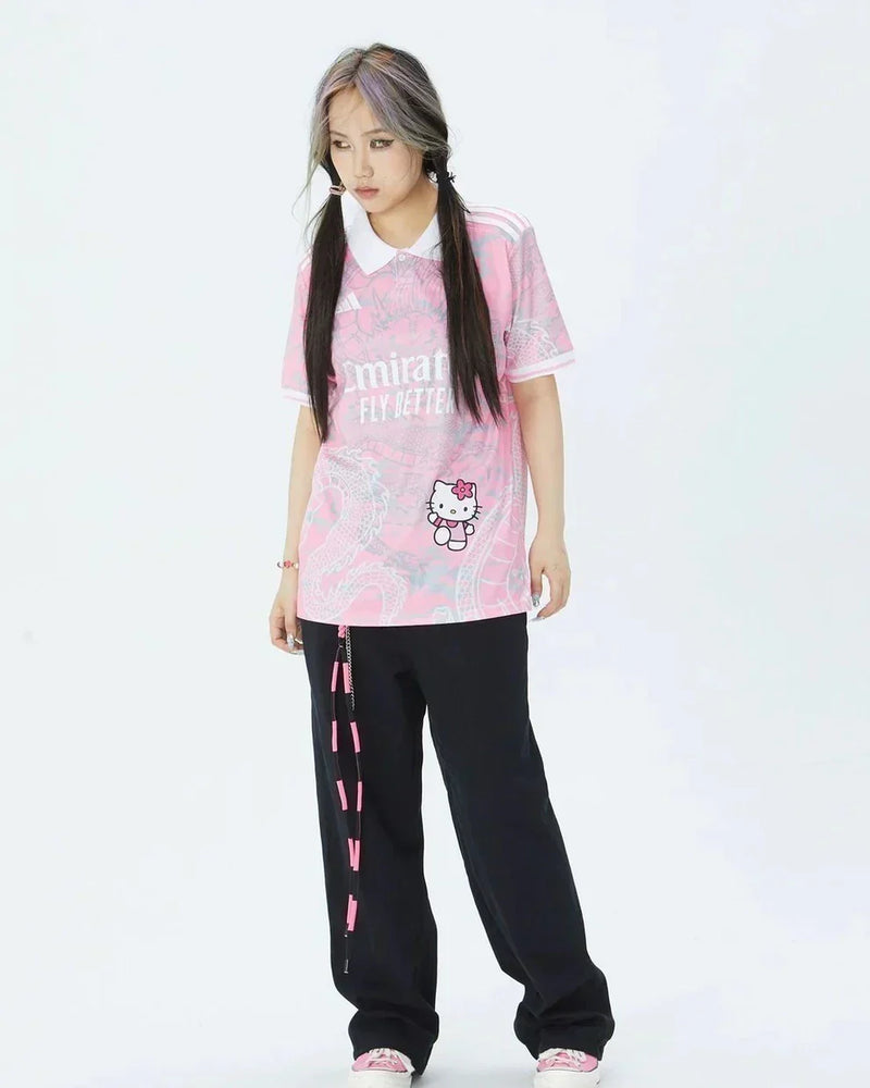 Jersey Real Madrid Hello Kitty 24/25 s/n° Torcedor Adidas Masculina - Rosa