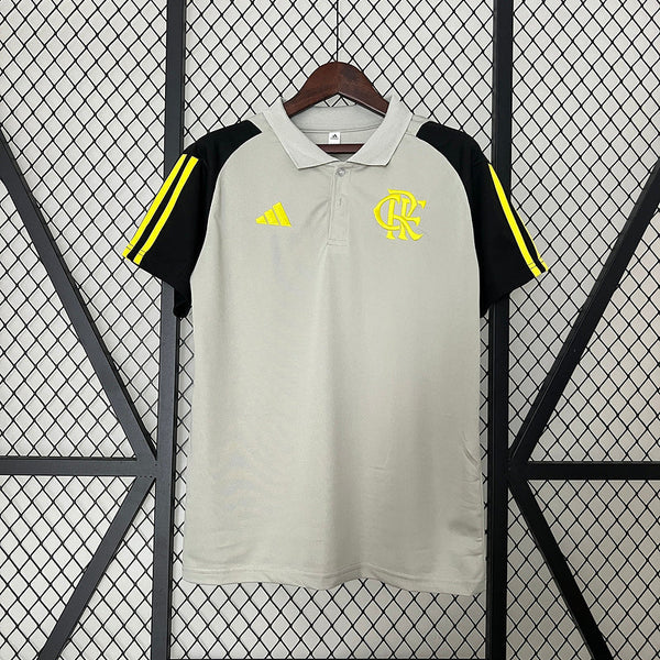 Camiseta Flamengo Treino 24/25 Cinza Polo