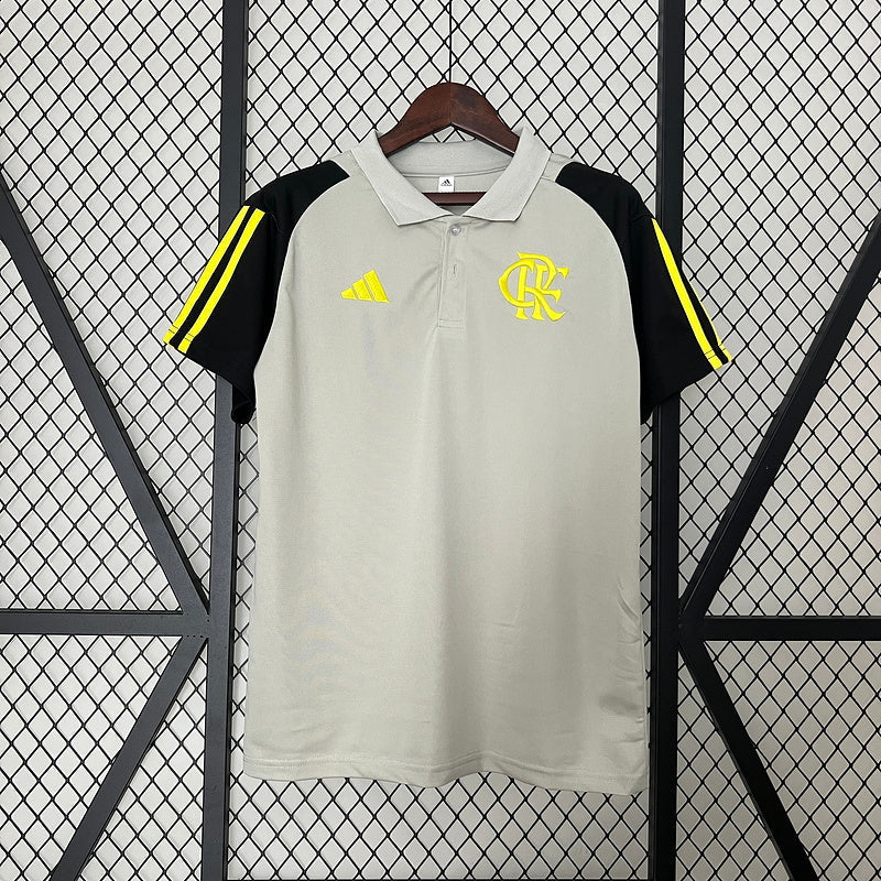 Camiseta Flamengo Treino 24/25 Cinza Polo