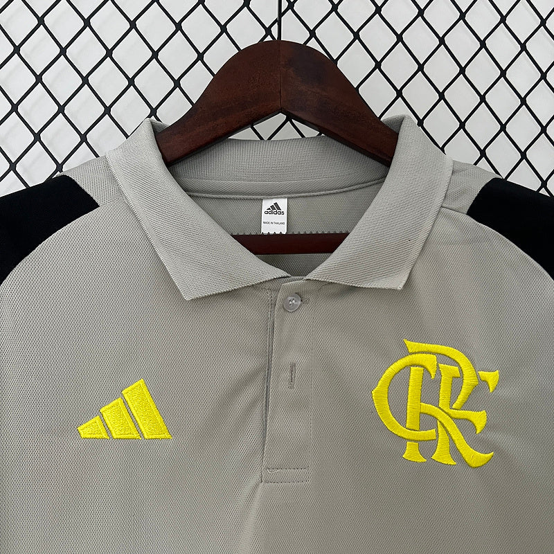 Camiseta Flamengo Treino 24/25 Cinza Polo