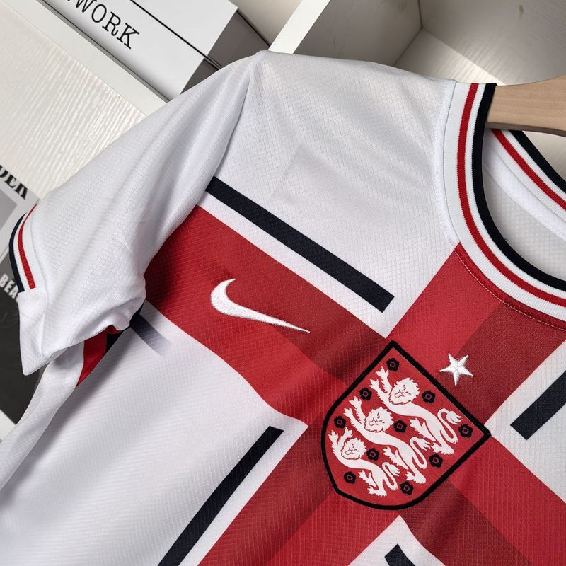 Camiseta Seleção da Inglaterra Edição Especial 24/25 - Vermelho e Branco