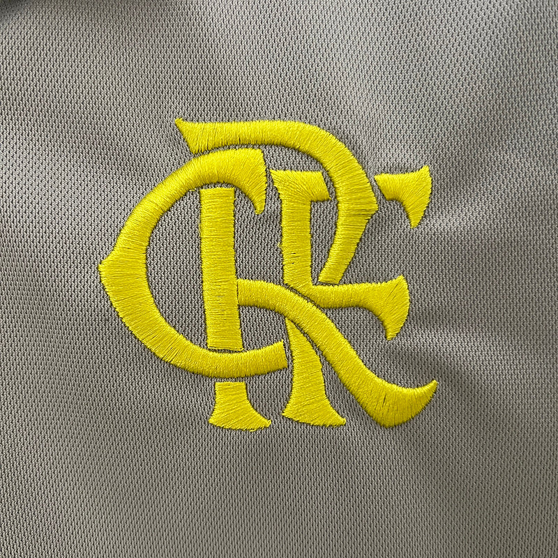 Camiseta Flamengo Treino 24/25 Cinza Polo