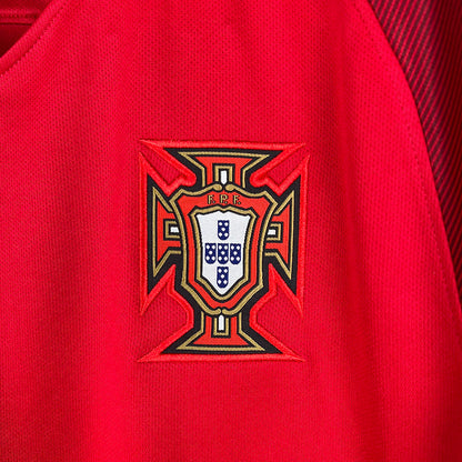 Camiseta Portugal Retro 2016 Manga Larga Rojo