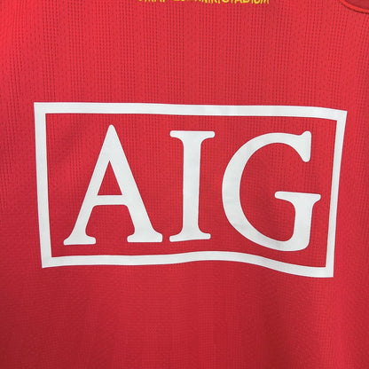 Camiseta do Manchester United Manga Larga Retrô 2007/08 Primera Equipación UCL