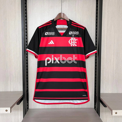 Camiseta Flamengo Primera Equipación 24/25 Torcedor Masculina - Todos os Patrocínios