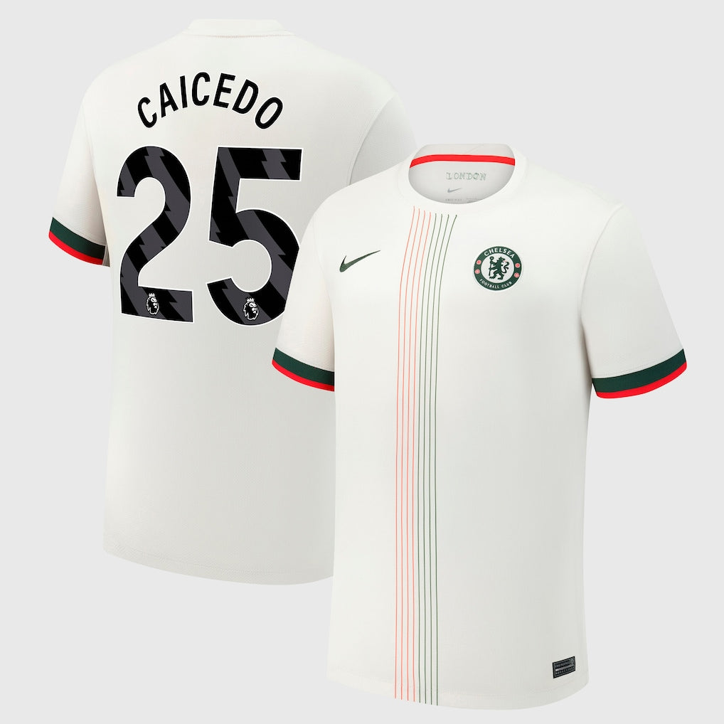 Camiseta Chelsea 25/26 Segunda Equipación #25 Caicedo