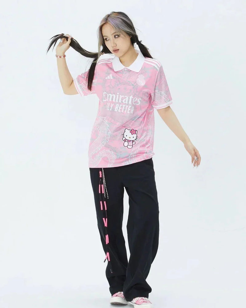 Jersey Real Madrid Hello Kitty 24/25 s/n° Torcedor Adidas Masculina - Rosa