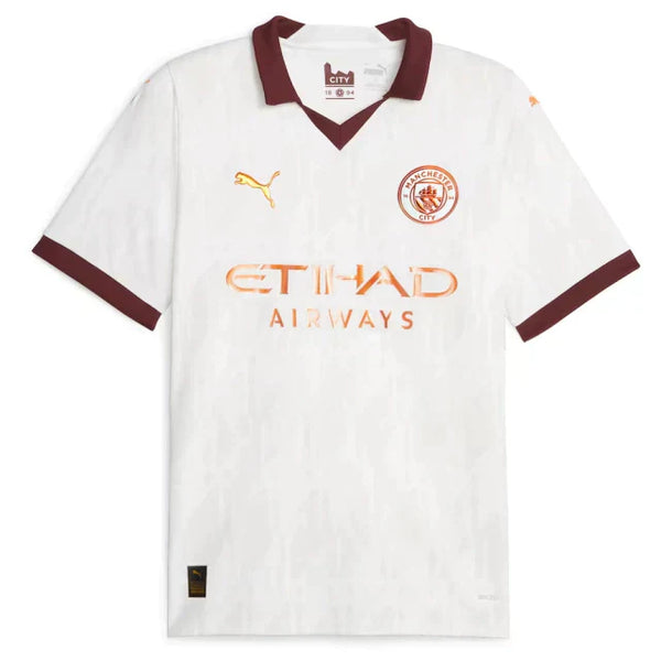 Camiseta Manchester City Away 23/24 s/n° Torcedor Masculina - Branco